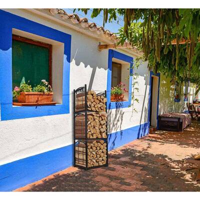 美式重型铁层艺3柴火架内外木材收纳架室落地多O28138置层壁炉木