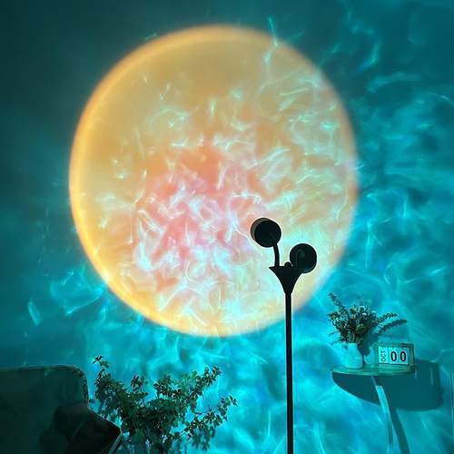 双头波纹落地灯遥YNC控换色氛围水网红灯日落灯16色直播景间背水