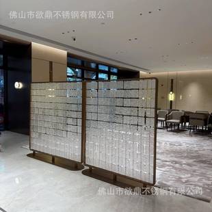 亚克断力隔现代简约不锈片钢水晶玻璃挂屏JXN-CY14风金餐属酒店厅