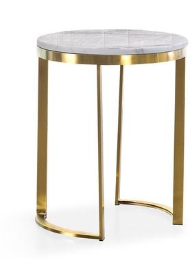 厅轻奢大理石沙发边几客置44222物茶架小几约不锈简钢边柜小桌子