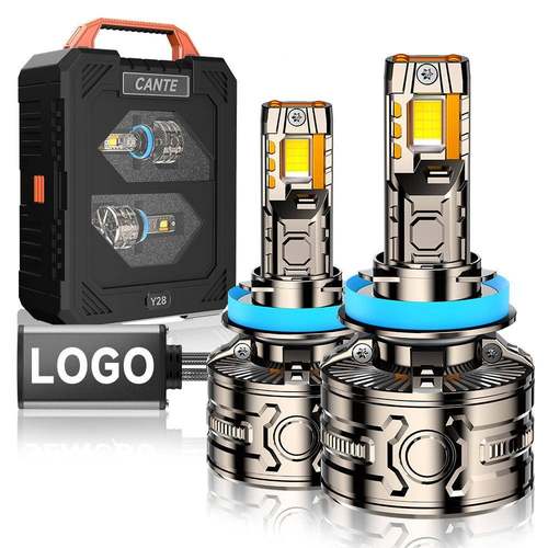 新率款Y28四铜管大功H300W车汽led大灯H149005超亮led大灯H11H7大