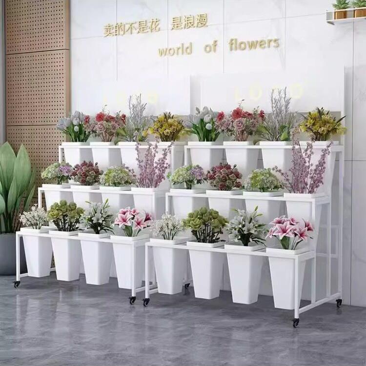 花花店铁16092艺花架置物架可移动展示架阶梯式架卉纳摆放醒花桶