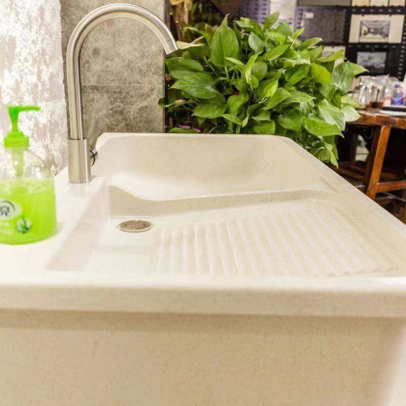 石英石洗衣池带搓板室内外阳台大理石石材洗衣槽一体水槽台盆厂