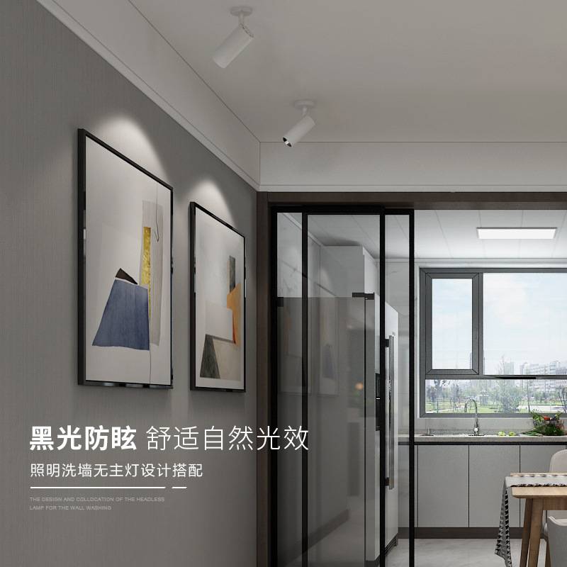 TRIAC客厅吸顶式轨道灯嵌入式长筒灯LED灯具餐厅商场可调角度明装
