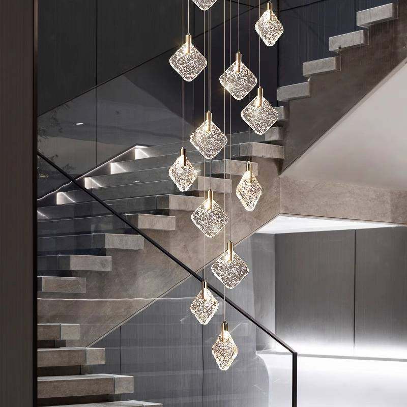 轻奢水晶长吊灯复式楼梯挑空loft网红旋转简约客厅灯中空别墅灯具,鲜花速递/花卉仿真/绿植园艺,割草机/草坪机,淘宝优惠券,粉丝福利购,淘宝优惠卷