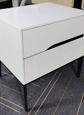 SNA6070灰色意式极简轻奢床头柜 卧室简约现代灰色烤漆床边小柜子