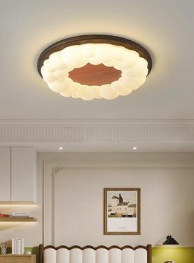 复谱古风卧室吸顶灯中古简42078约光超薄胡桃木圆形主卧书房全护