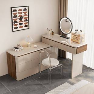 全实木梳妆台化妆桌斗柜一体转角现代简约卧室2025新款小户型收纳