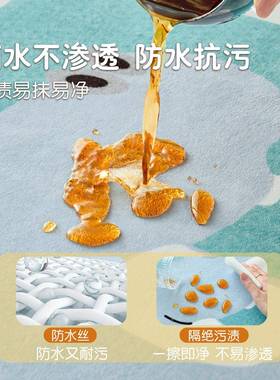儿童行房毯客厅20251023阅读区爬垫卡地通卧书室房防水免洗可擦加