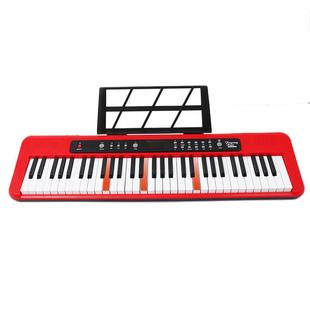 61键人初学者电子弹琴可奏带灯跟弹音乐琴送麦风成克琴谱99376钢