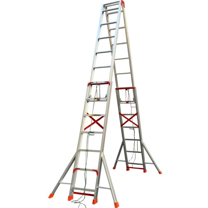 铝合金伸缩人字梯8米9米10米11米米伸缩梯子工程梯面升降梯子