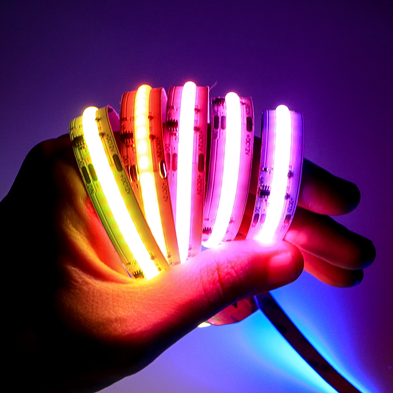 cob幻彩灯带v2v流水跑马全彩渐变RGB可编程led超薄酒吧KTV灯条