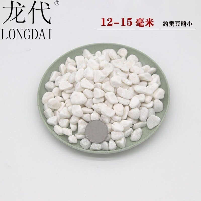 龙代白石头鹅卵石花园庭院阳台鱼缸造景铺地铺路景观白石子HCB12-