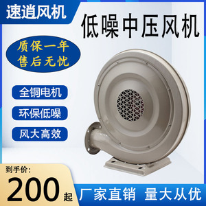 速逍中压低噪风机离心鼓风机工业强力木工吸尘雕刻风机大功率220v
