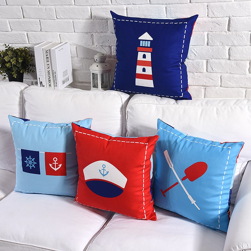 松果屋 地中海风抱枕沙发靠垫汽车靠枕办公室腰枕 儿童房民宿装饰