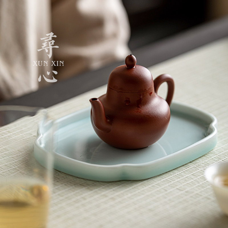 复古方形壶承干泡台中式陶瓷精致茶点盘零食碟点心干果托盘茶配件