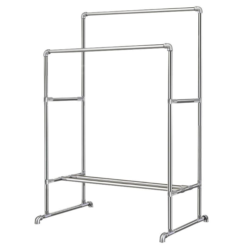 镀锌钢管水管晾衣架单杆结实置地衣架杆加厚稳固室外晾晒四方架