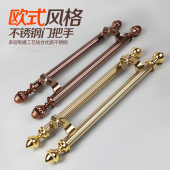 玻璃门拉手加厚不锈钢木门把手花头斜脚有框门钛金玫瑰金侧装 扶手