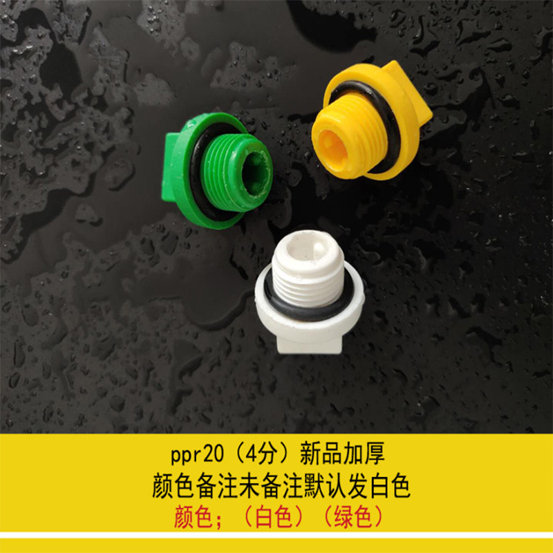 ppr堵头20 25 32丝堵内牙外牙带皮圈堵头水管试压内六角堵帽管件