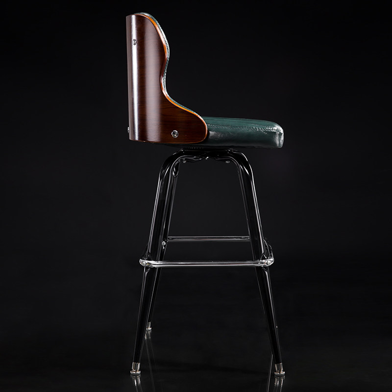 欧式铁艺吧台椅升降椅时尚酒吧椅吧凳旋转靠背前台椅高脚凳咖啡厅