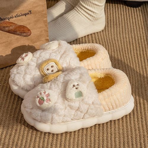 棉拖鞋女士秋冬款2025新款家居室内包跟毛毛绒月子鞋保暖棉鞋防滑