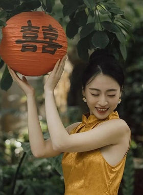 结婚红色喜字灯笼订婚摆件婚礼树挂新娘拍照道具婚房摆台布置装饰