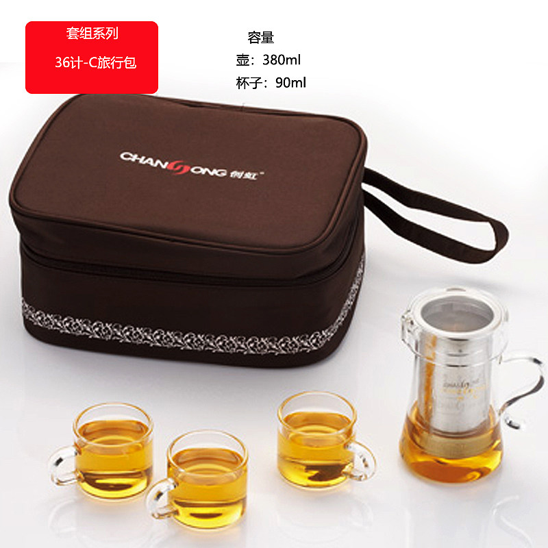 玻璃泡茶壶茶杯茶具家用办公花茶壶耐高温加厚煮茶壶器创虹泡茶器