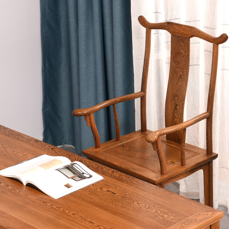 红木家具鸡翅木书桌实木中式写字台学习桌书房家用办公桌电脑桌