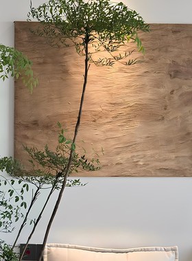 中古风彷树皮挂画客厅装饰画覆古风树纹餐厅壁画沙发背景墙装饰画