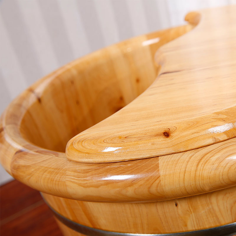 香柏木cm高泡脚木桶足浴桶家用泡脚桶带盖泡脚盆足疗木盆洗脚盆