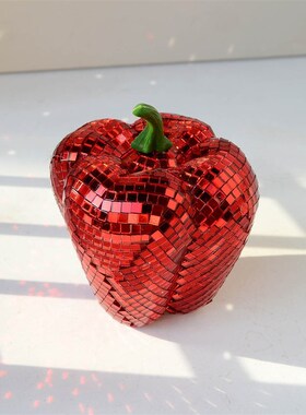 迪斯科蔬菜摆件创意镜面胡萝卜彩椒西红柿梨摆件派对用品家居装饰