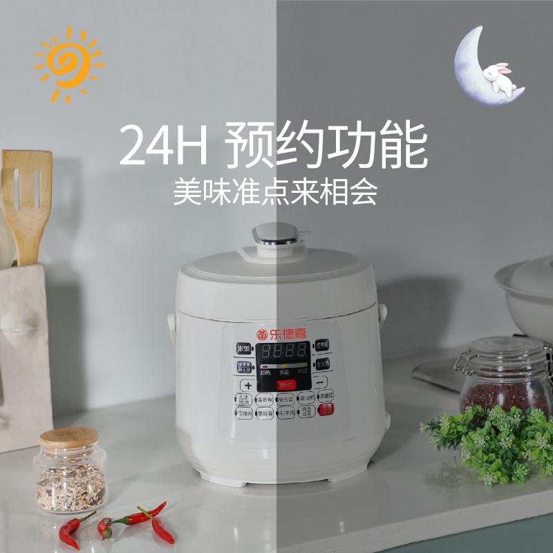 乐德喜电压力锅家用小型迷你全自动1-3人2升L智能高压锅电饭煲