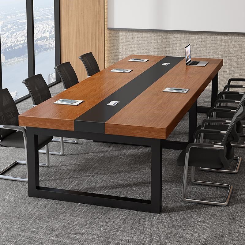 实木会议桌长桌简约现代大板桌洽谈长条桌简易工作台办公桌椅组合