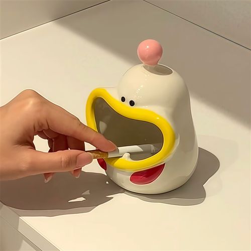 大嘴兽陶瓷烟灰缸家用客厅高级感2025新款可爱搞怪摆件办公室烟缸