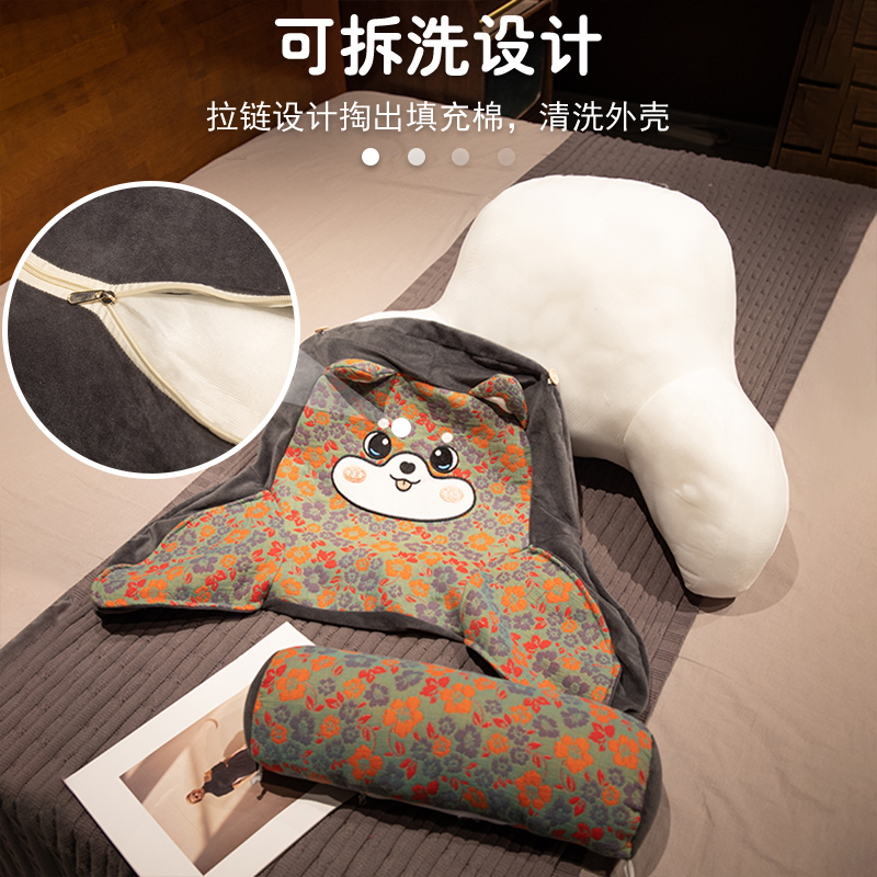 三层纱床头靠垫软包沙发抱枕座椅护腰靠枕大靠背床上看书孕妇枕头