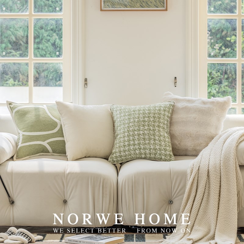 法式抱枕森系嫩绿色小清新客厅沙发靠背柔软民宿酒店靠枕床头靠垫