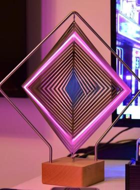 幻音机方械波模型意桌面桌搭创潮玩装饰件fYH44ffa几何岩神瞳黑色