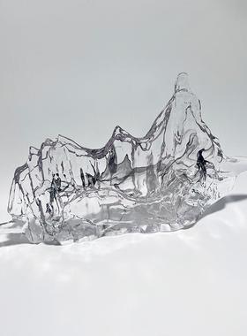 板现代明树透脂假山创意家居摆件饰客品酒柜厅玄关样NGM房软装工