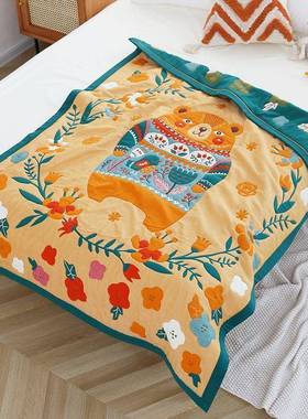 婴儿毯十层ILM纯厚棉布儿童盖被加纱超柔软新生儿毛盖巾被宝宝幼