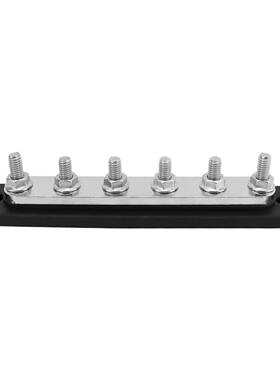 房车游艇6路黑色直流汇流排M8螺柱300A 尼龙阻燃底座汇线排