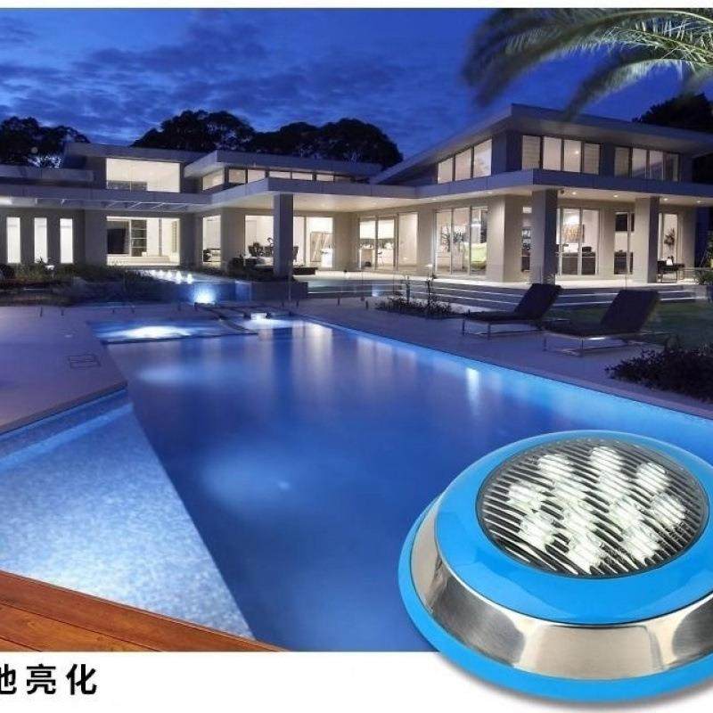 泳池1水下壁挂l池ed壁泳灯水池防水户灯七彩外24V水底灯水景灯灯