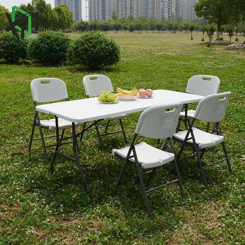 折叠摆摊桌桌携XJM-Z240便式简约户外吃饭桌餐椅桌6FT吹塑折叠桌