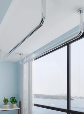 cs0防风34不锈管晾挂衣杆阳台钢顶装悬固定式家用打孔F78M8H8S挂