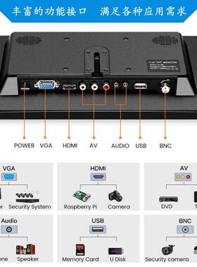 高11.6寸HDMI显示器脑监控监0H1161视器180P清显微镜屏电屏工业显