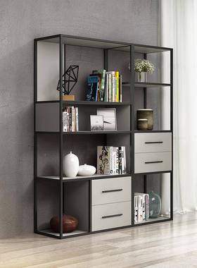 意轻奢极简落地YPF书柜书架组合式家用小户厅型客收柜置物架书柜