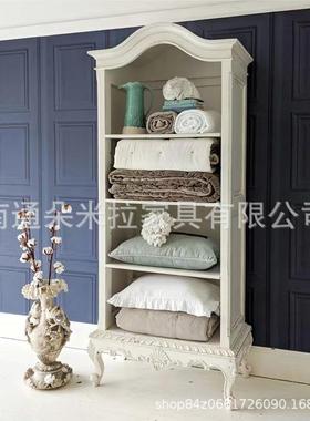 美复古做旧轻奢式桌时尚衣儿童白色书边柜法式卧室衣帽间LWP实木