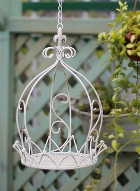 艺吊篮花盆悬盆挂式铁F76M7HM9链挂钩秋千垂吊栽花绿铁植置台物阳