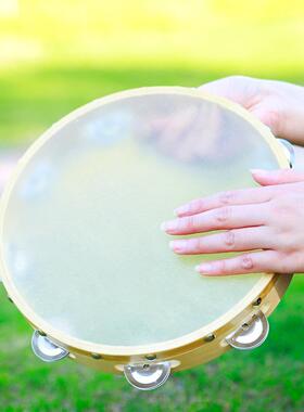 打击乐器手鼓木摇质铃鼓儿童舞蹈拍音铃乐教具手鼓手鼓NYL6寸8寸1