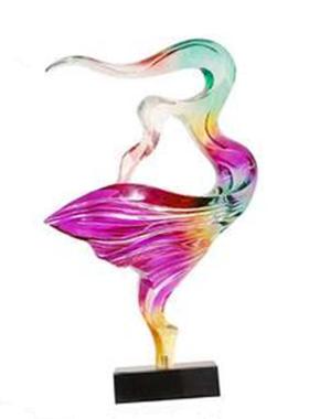 现代家居饰装艺术品奢明树脂工艺品客厅轻雕跃然起舞塑酒店透创意