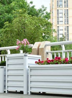 铝合1花槽白色组合现代简政约木花盆市道路室外铁金艺隔断防腐花